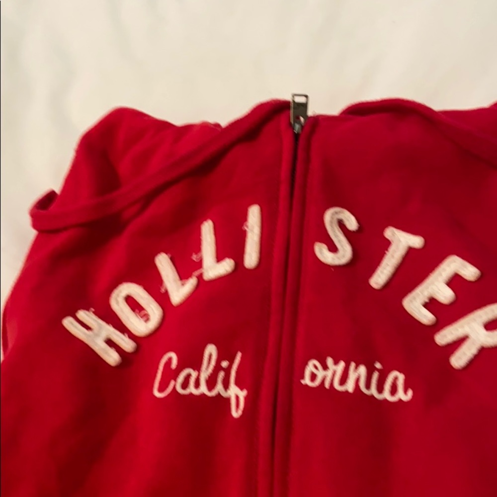 Red hoodie zip